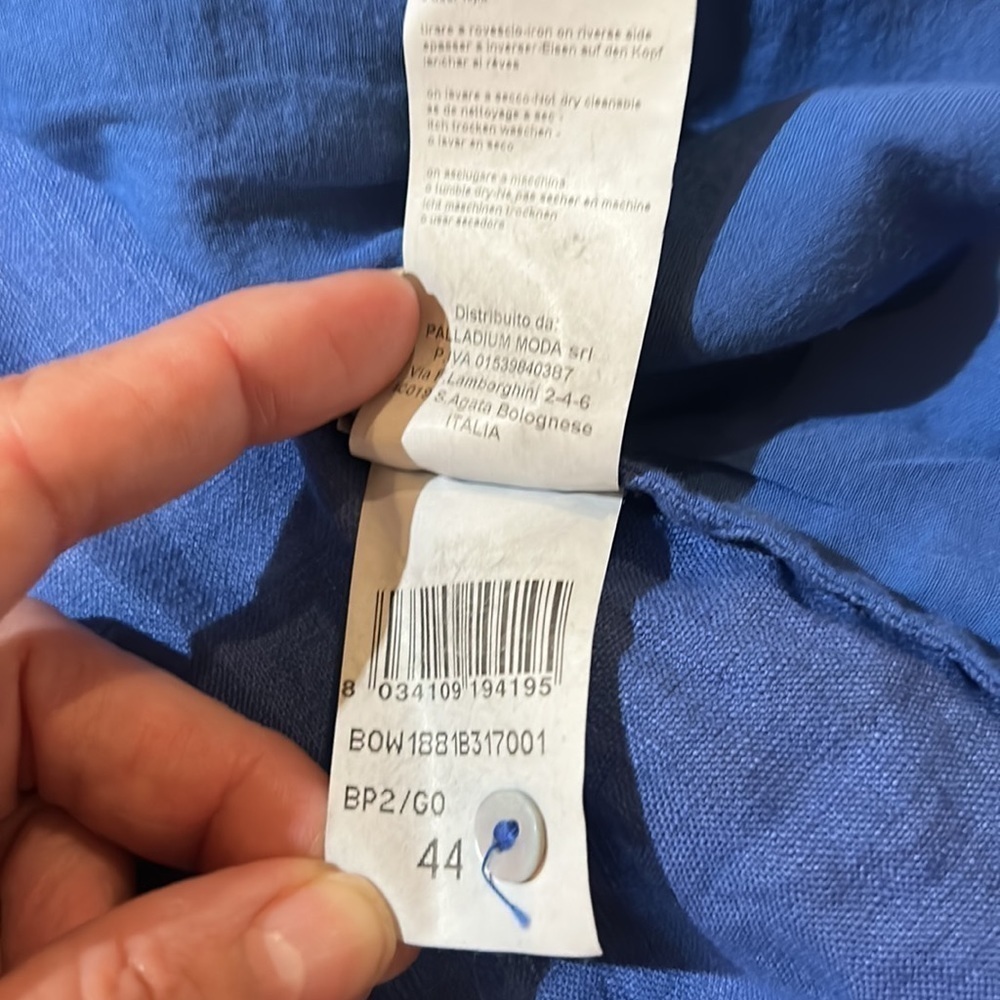 120% Lino linen embellished front Button Down. Size IT 44. - Picture 8 of 12